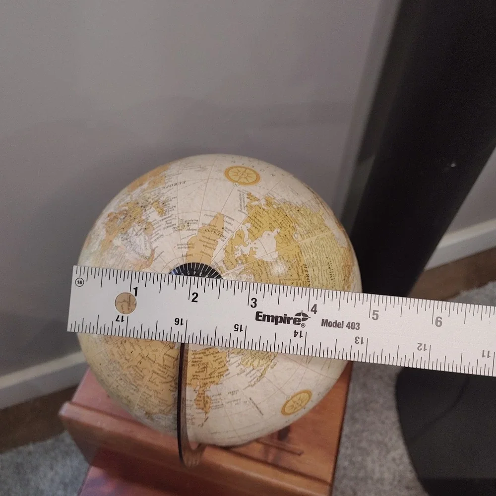 Walmart Tabletop Decorative World Globe Tan Sepia Wood Base Vintage Inspired